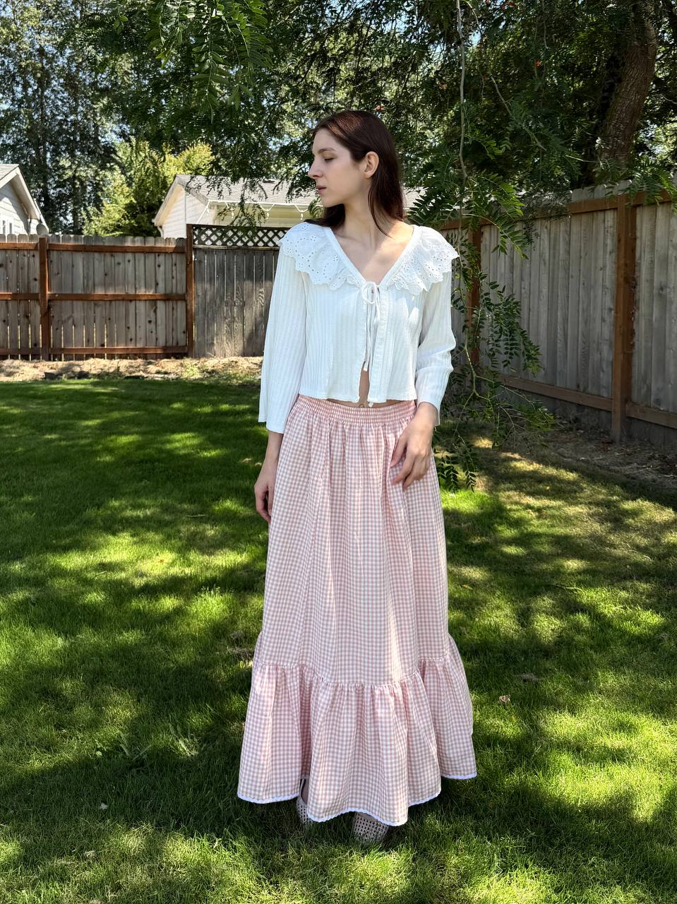 Long Pinstripe Skirt