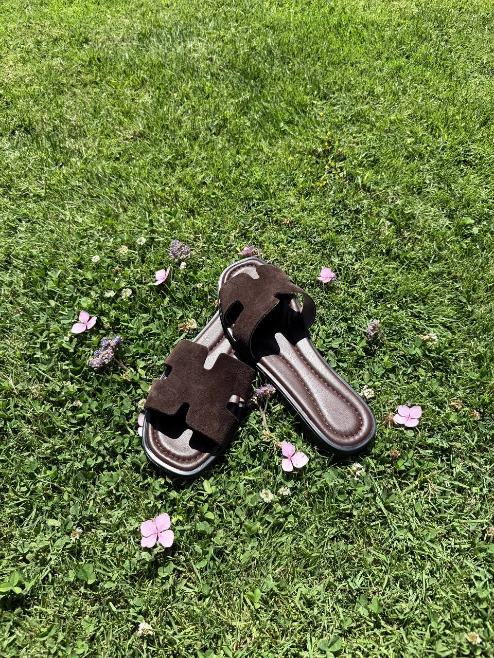Suede Slide Sandals