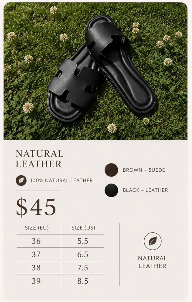 Suede Slide Sandals